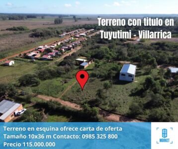 Vendo Terreno en Tuyutimi Villarrica